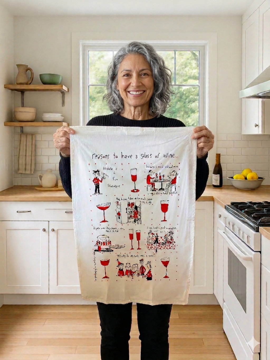 Reasons to Have a Glass of Wine Tea Towel
