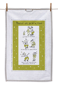 illustrated tea towel with funny reasons celebrating friendship, thoughtful gift for a friend